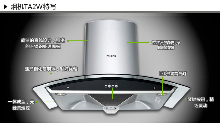 帅康(sacon)cxw-200-ta2w 欧式油烟机